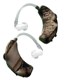 Walkers Camo Ultra Ear BTE Hearing Enhancer features an on/off switch and sound tube design
